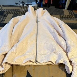 Women's Cream Zip-Up Hoodie